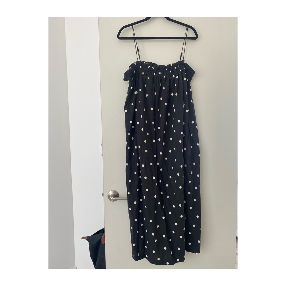 Black polka dot dress